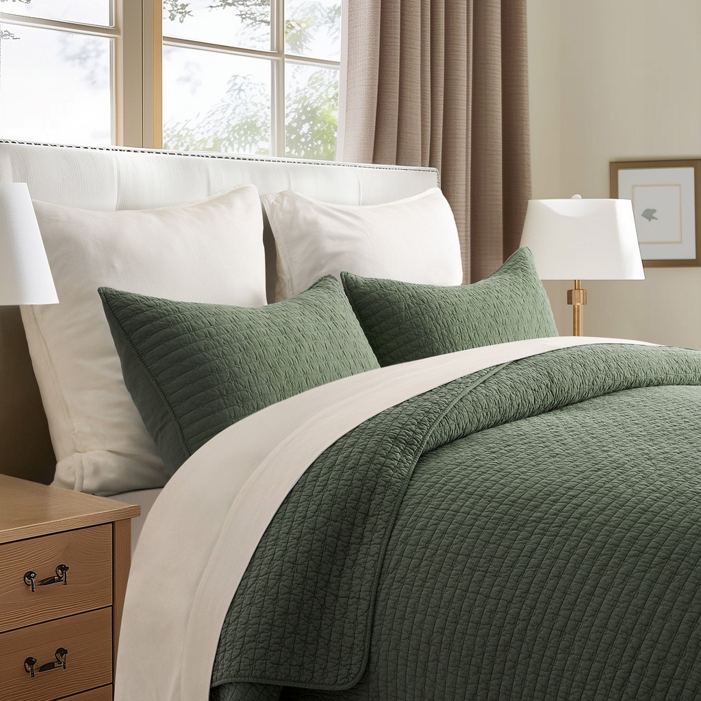 Evergrace Cross Stitch Cotton Quilt Set - 8955036 - 2