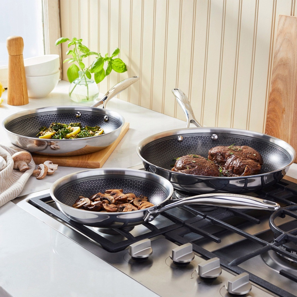 ZWILLING Paradigm Hybrid Ceramic Non-stick Tri-ply Clad Skillet Set, 3-pieces - 1901726 - 1