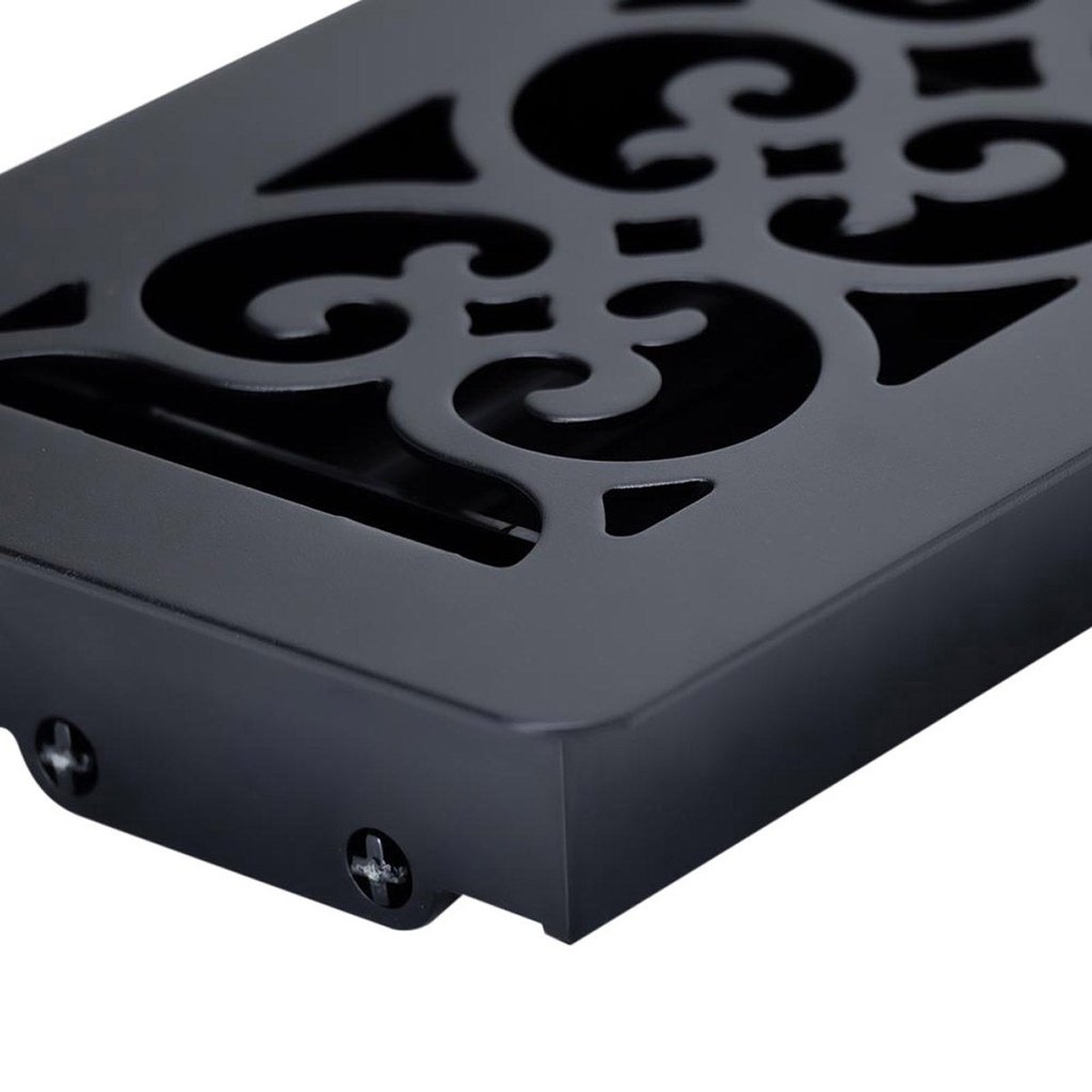 Manor House Black Low Profile Scroll Design Floor Registers, 4-pack 2173889 - 6