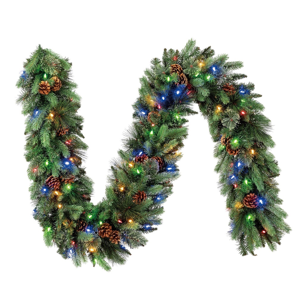 2.7 m (9 ft.) Pre-lit Garland with Dual Colour LED Lights - 1487661 - 1
