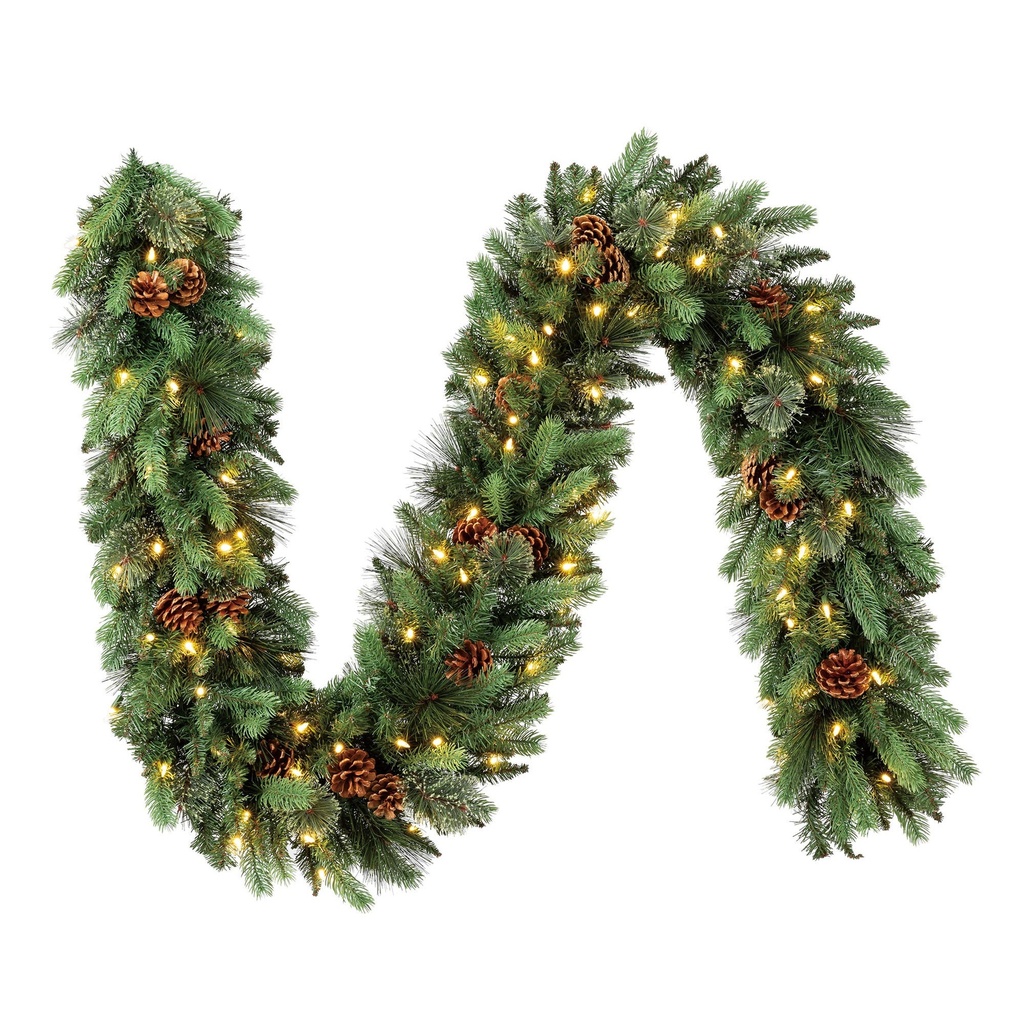 2.7 m (9 ft.) Pre-lit Garland with Dual Colour LED Lights - 1487661 - 2