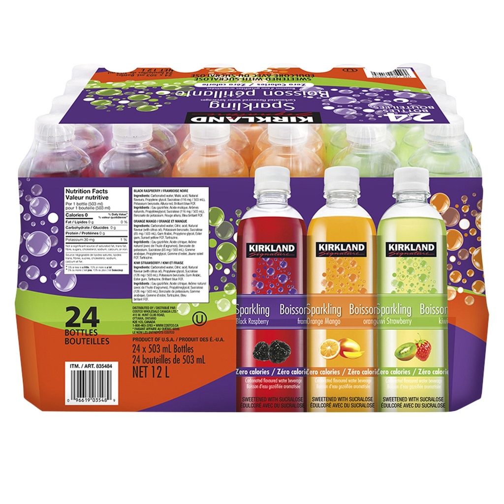 Kirkland Signature Sparkling Flavoured Water 503 mL 24-pack 835484 - 3