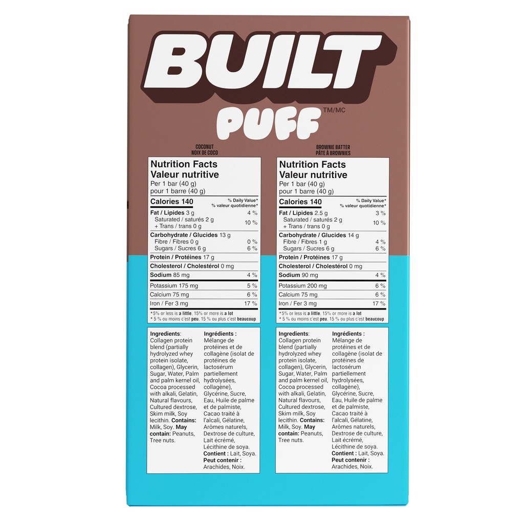 Built Puffs Protein Bars, Brownie Batter  Coconut, 14 × 40 g 1851141 - 2