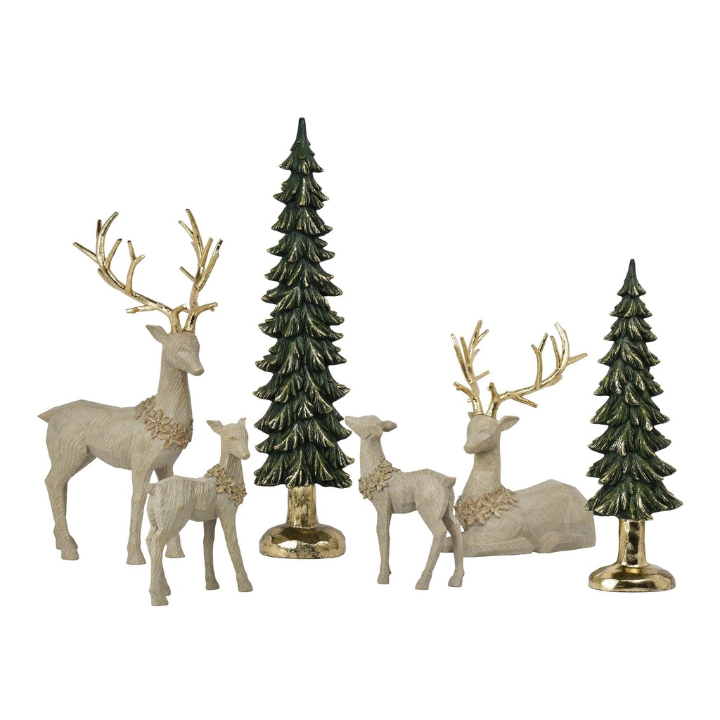 Deer Family with Trees - Set of 6 1931015 - 2