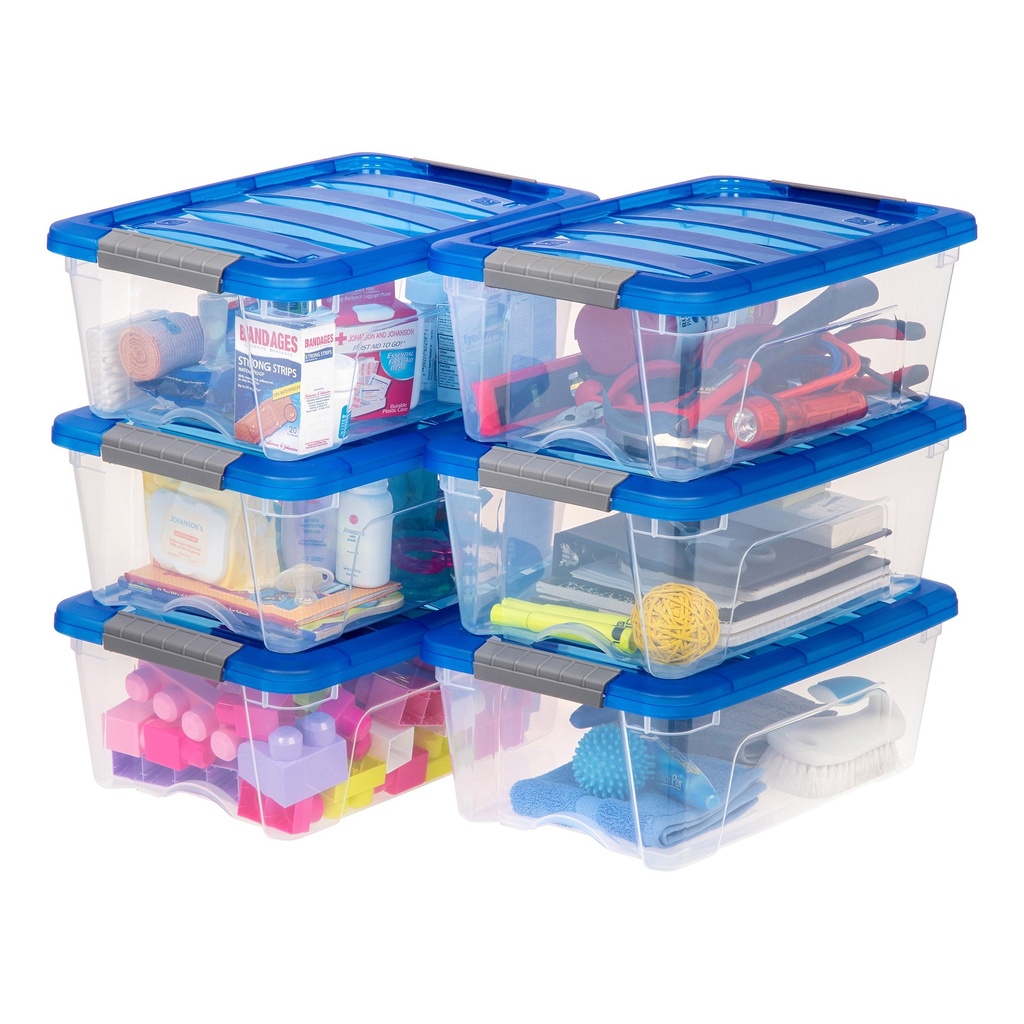 Iris 12.2L Buckle Up Clear Containers, Pack of 6 877572 - 4