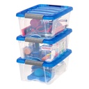 Iris 12.2L Buckle Up Clear Containers, Pack of 6 877572 - 5