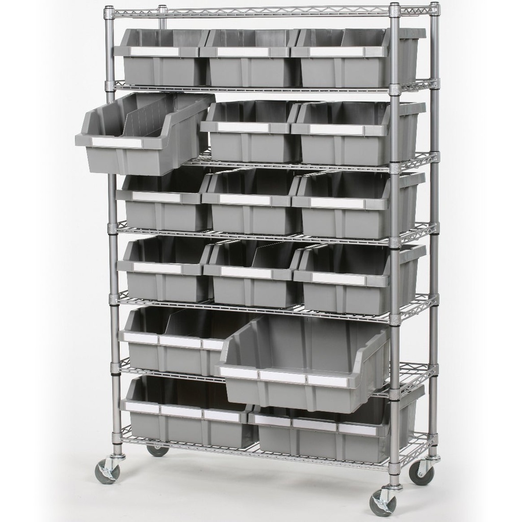 Vancouver Classics 7-Tier NSF Steel Wire 16 Bin Rack Storage Shelving 381077 - 2