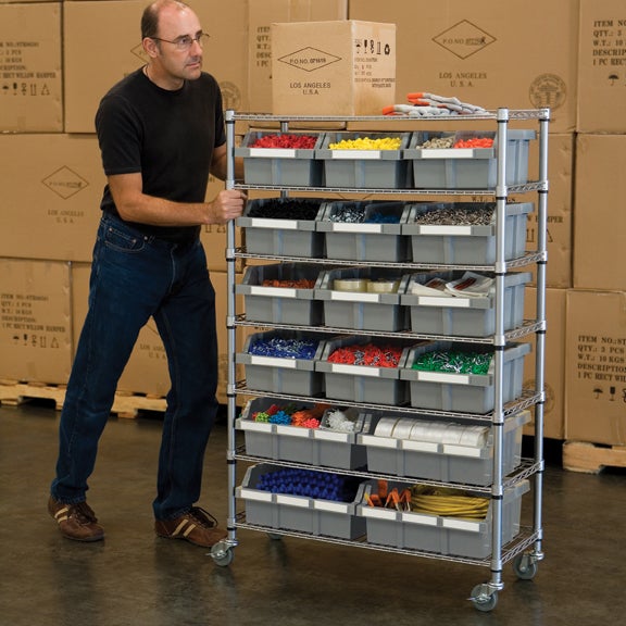 Vancouver Classics 7-Tier NSF Steel Wire 16 Bin Rack Storage Shelving 381077 - 4