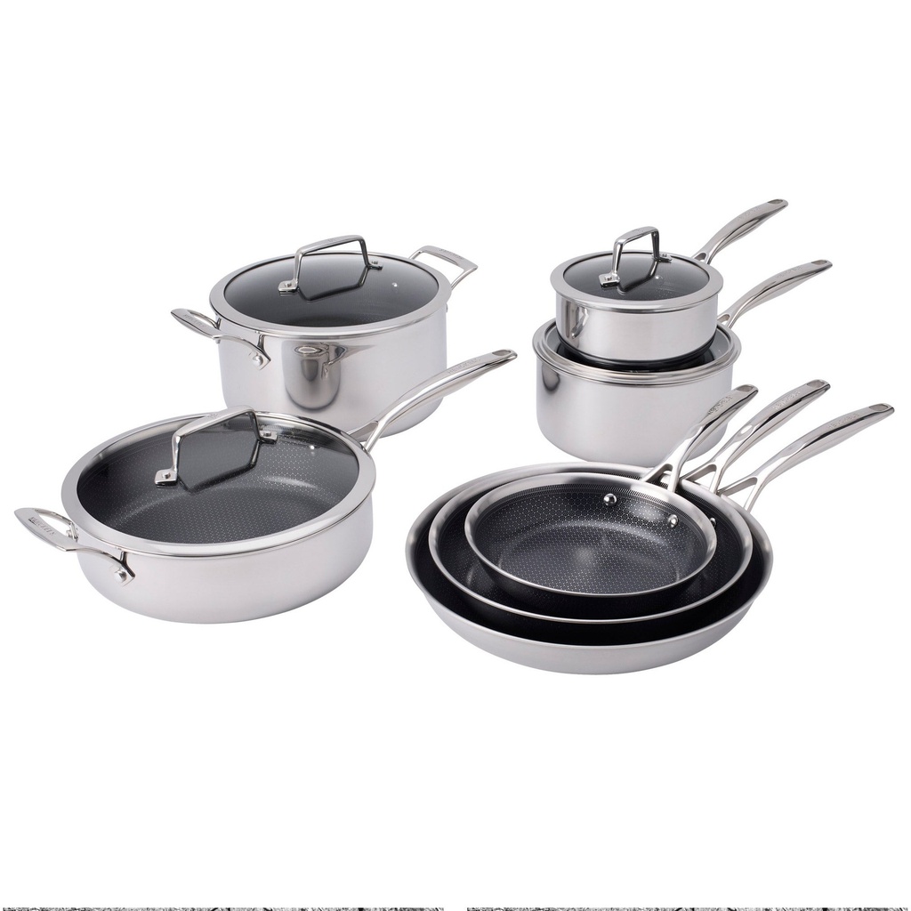 ZWILLING Paradigm Hybrid Ceramic Non-Stick Tri-ply Clad Cookware Set, 11-piece 1901727 - 1