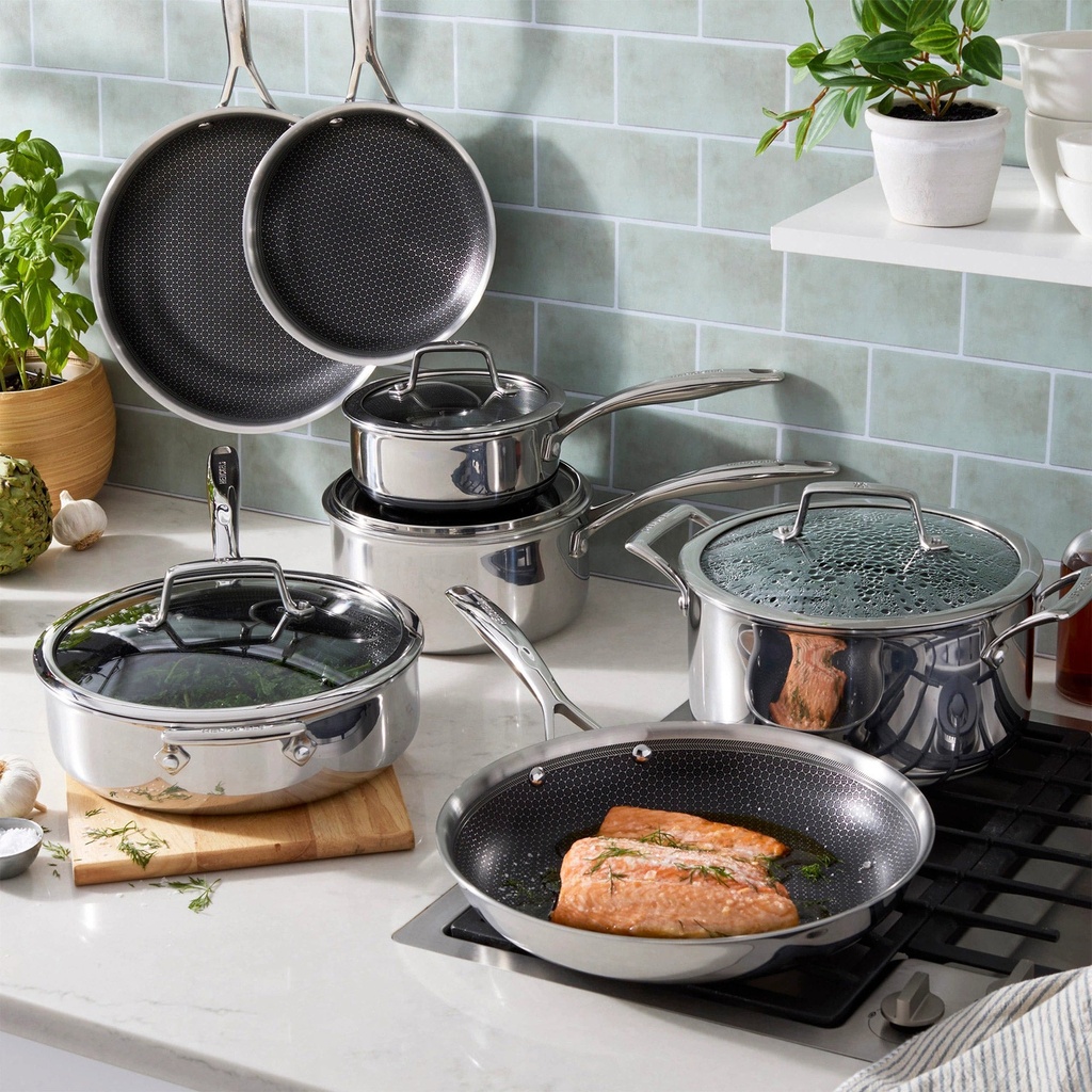 ZWILLING Paradigm Hybrid Ceramic Non-Stick Tri-ply Clad Cookware Set, 11-piece 1901727 - 2