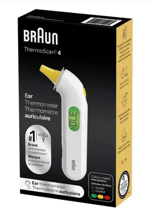 Braun ThermoScan 4 Ear Thermometer with 61 Lens Filters  3662983