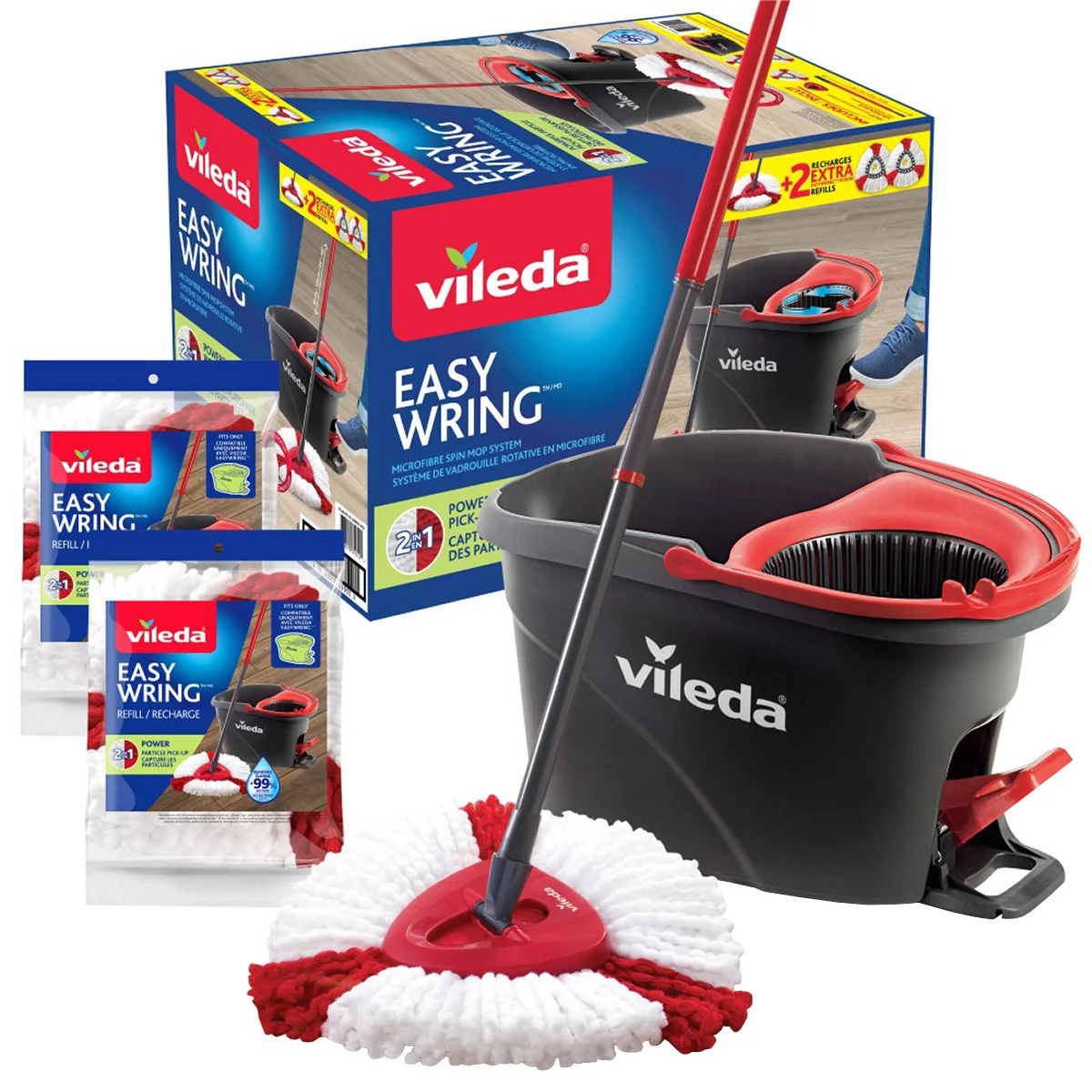 Vileda EasyWring Power Spin Mop and Bucket System - 1898219