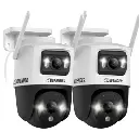 Defender AI POWERED Guard Pro 3K PLUS Dual Lens PTZ Wi-Fi Plug-in Security Cameras, 2 Pack