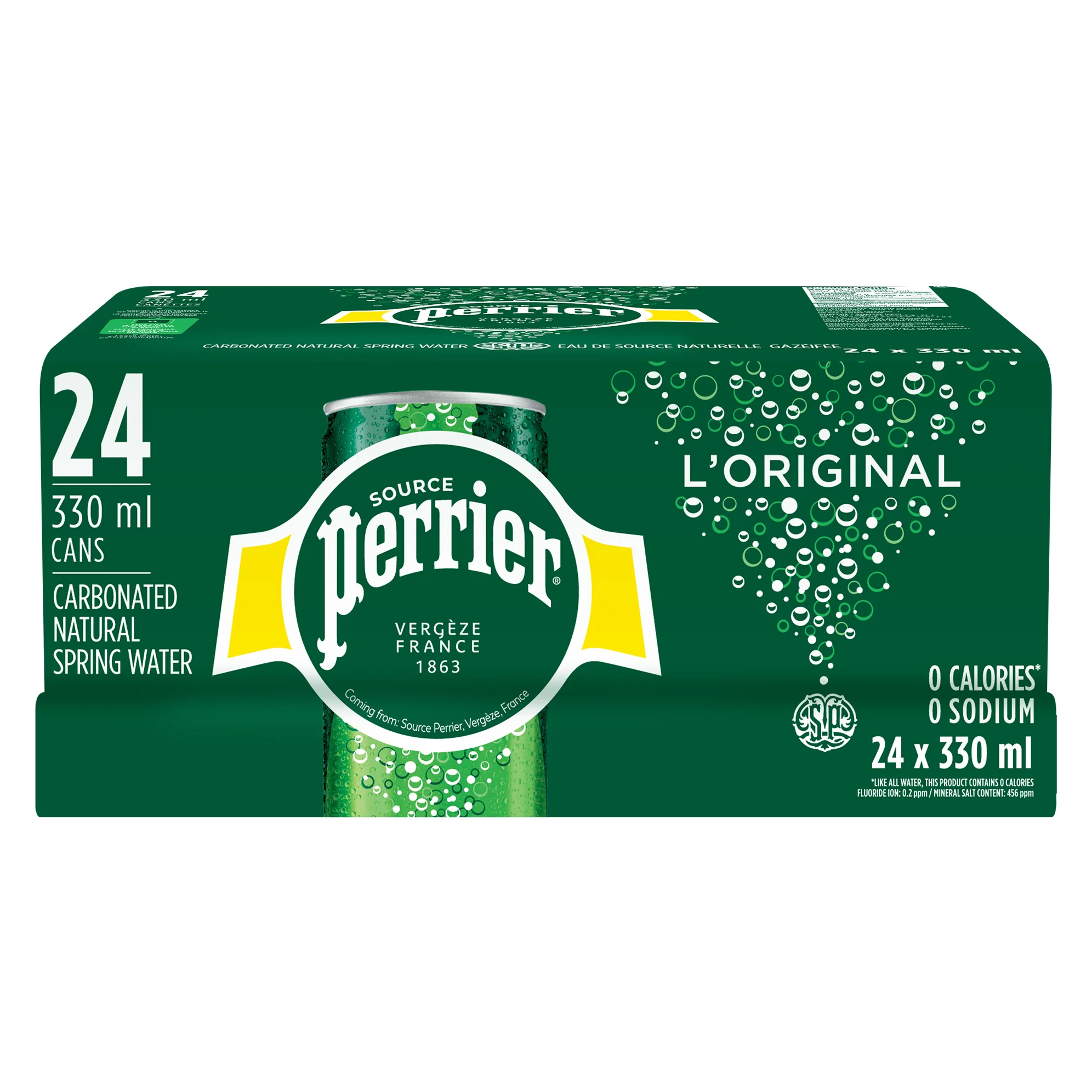 Perrier Sleek Can 330 mL, 24-pack - 1429712