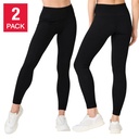 Lemon Women's Ribbed Legging, 2-pack -Black - XS  - 1864088