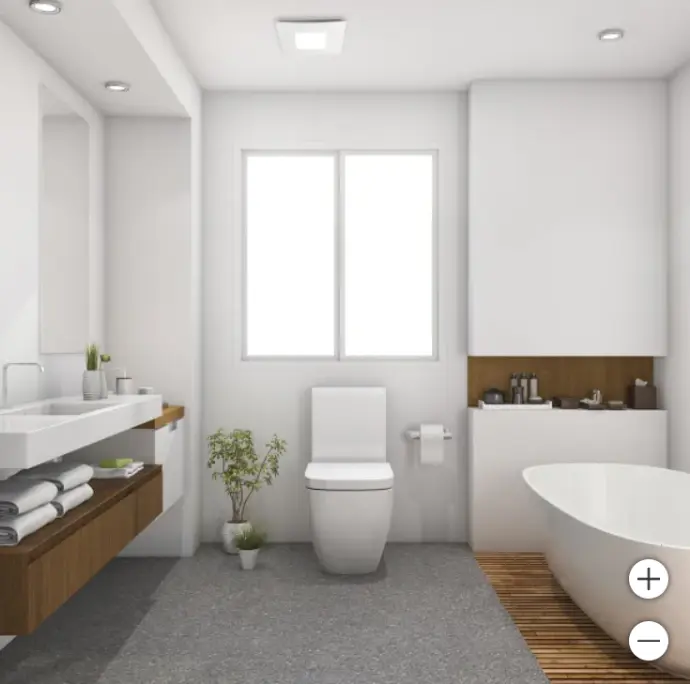 Dewstop 80-110 CFM Easy Install Bath Exhaust Fan With Adjustable LED Light, Humidity Sensing