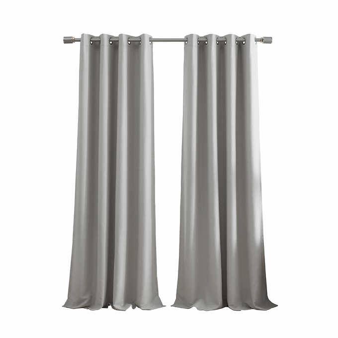 Bon Luxe Varsity Collection Blackout Curtain Panel, 2-Panel, Light Grey