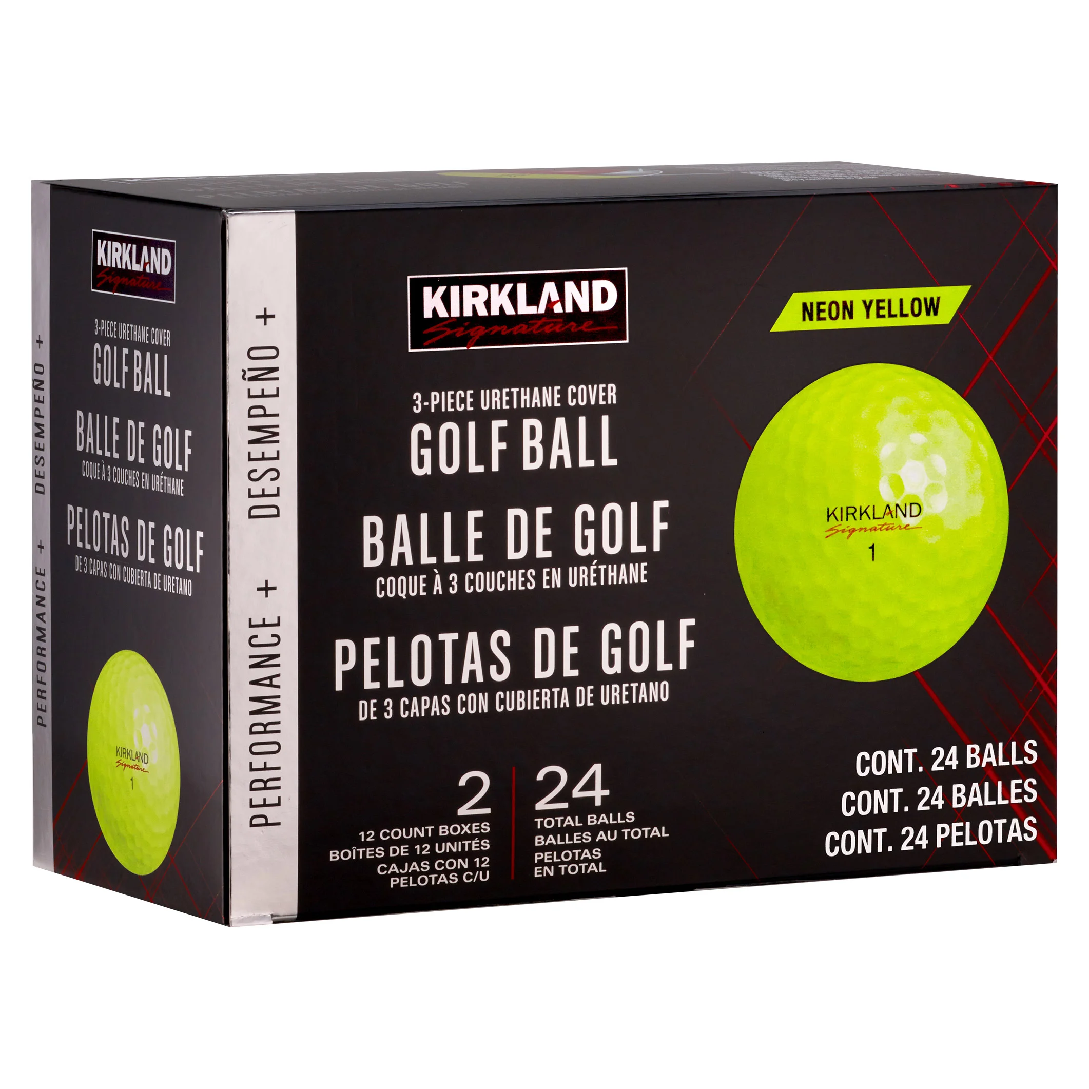 Kirkland Signature 3-piece Golf Ball, Neon Yellow, 24-count 1654550