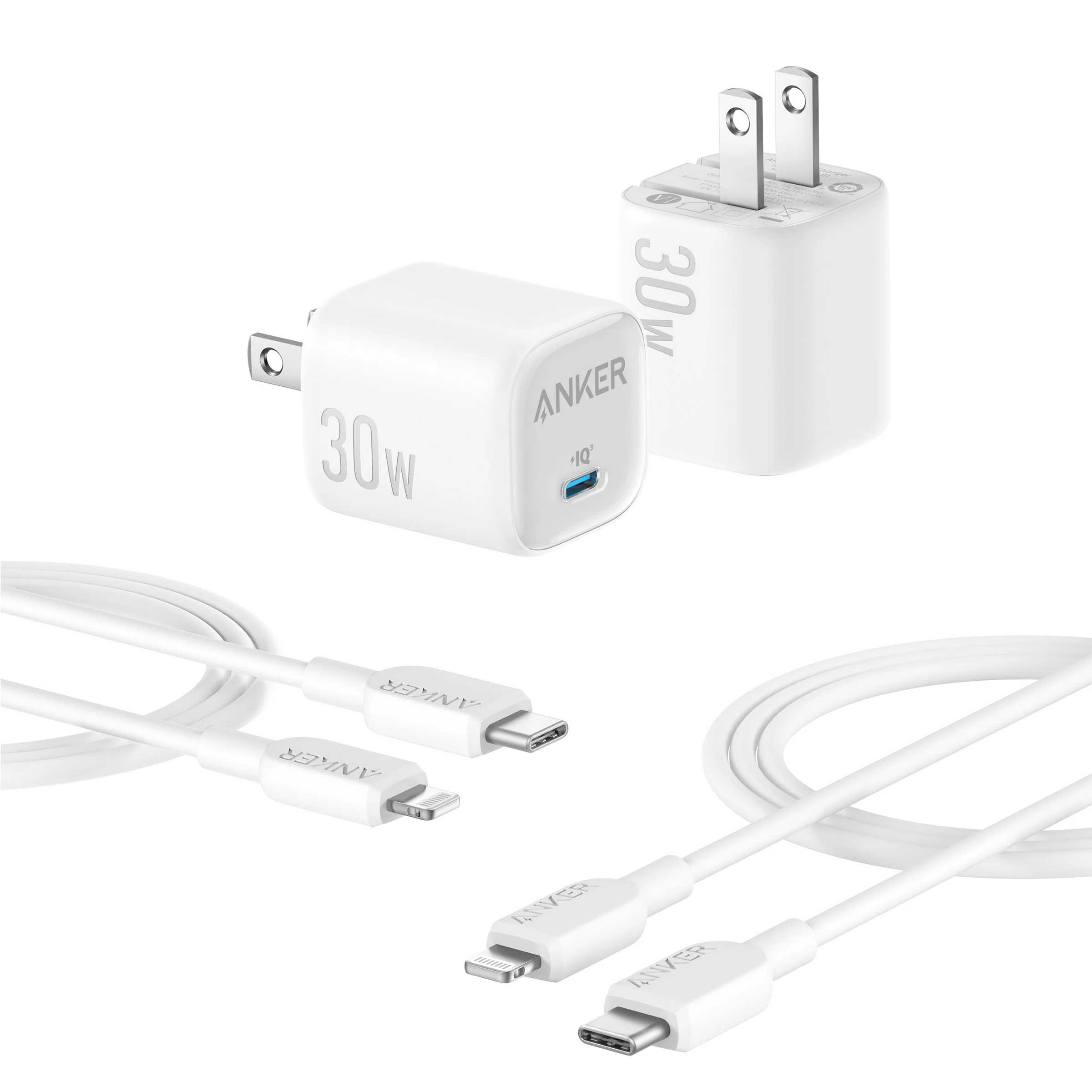 Anker 30W Charger with USB-C to Lightning Cable, 2-pack 3431600