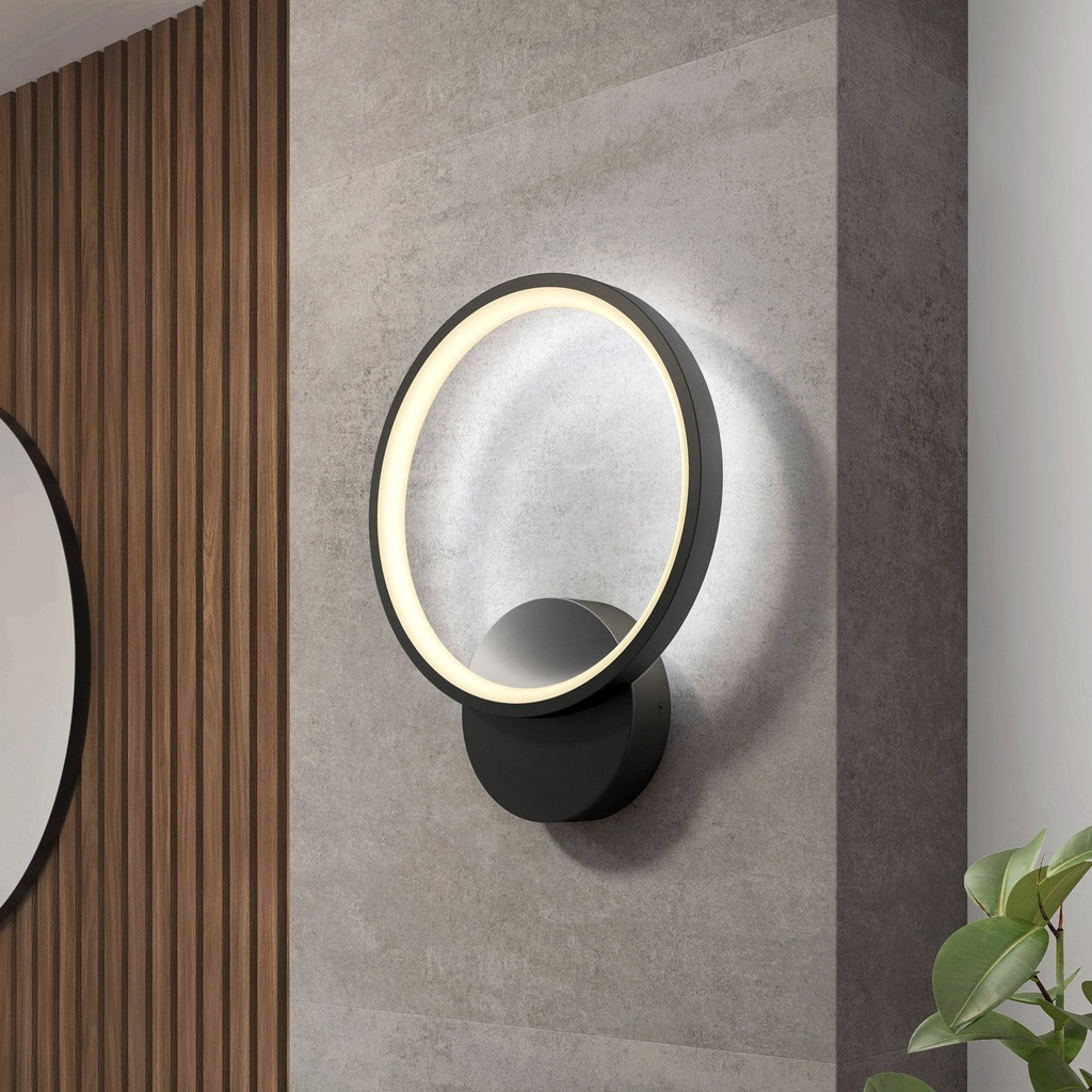 Artika Solis Indoor/Outdoor LED Wall Light 5 CCT, Black - 1826464