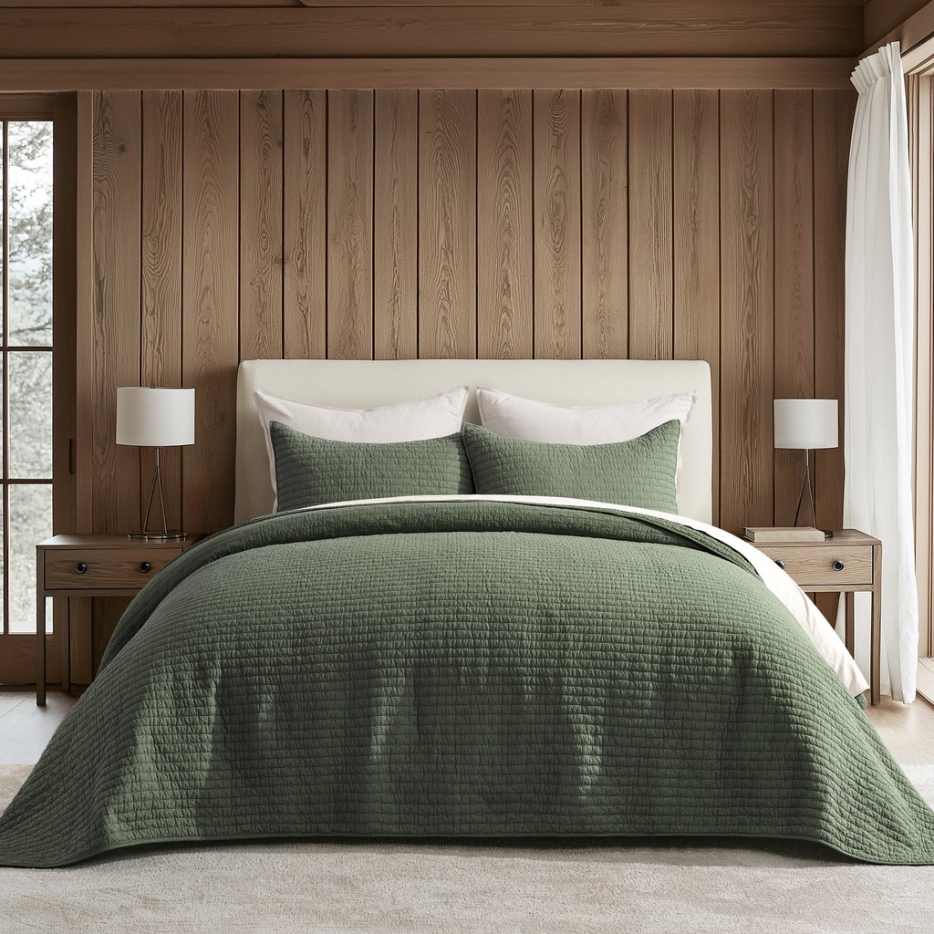 Evergrace Cross Stitch Cotton Quilt Set - 8955036