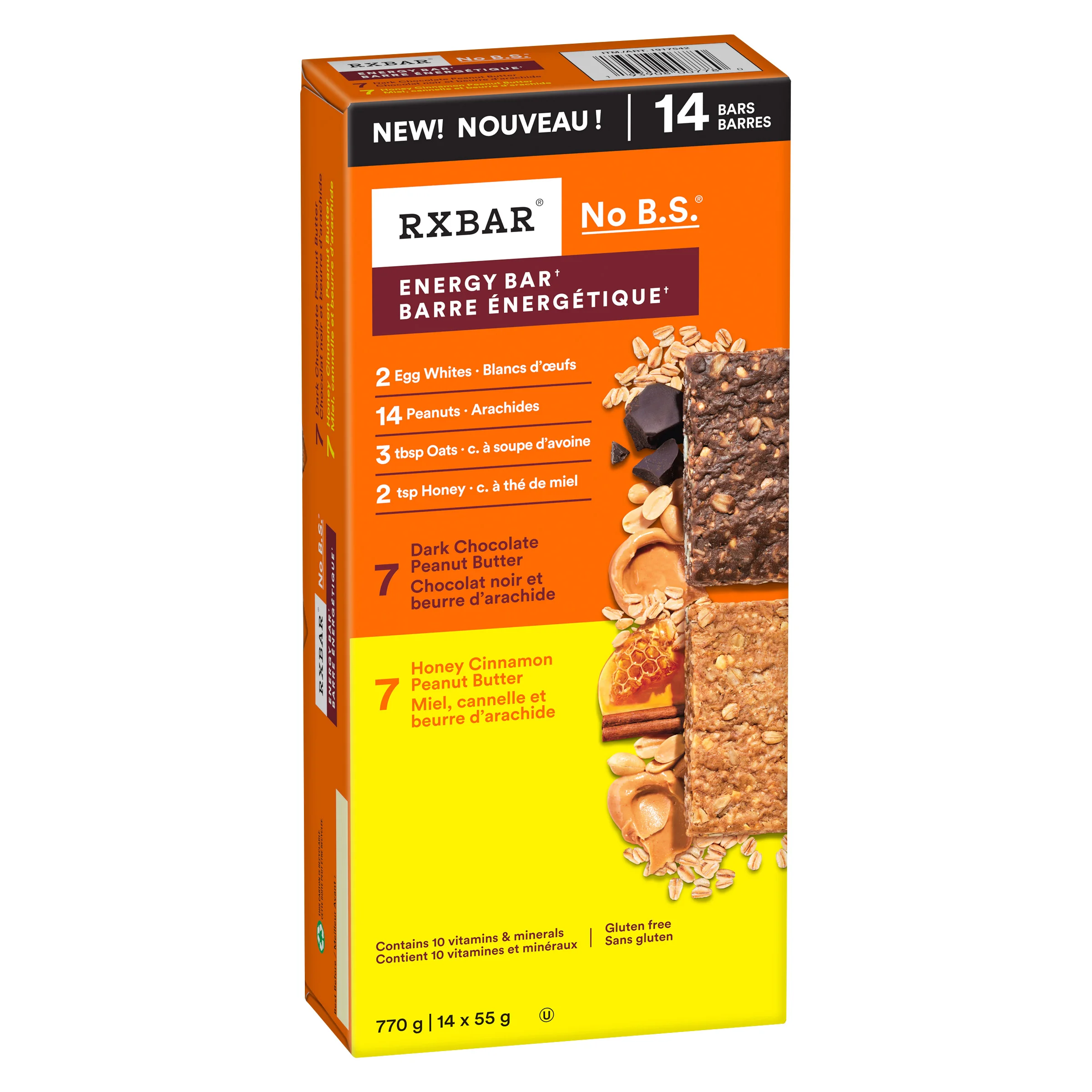 RXBar No B.S. Energy Bar Variety Pack, 14 × 55 g - 1917542
