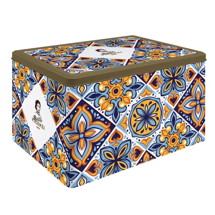 Vincenzi Maiolica Biscuit Tin, 1.02 Kg