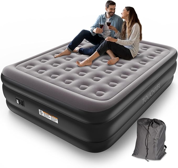 Queen Air Mattress Double Blow-up Camping Foldable Airbed Portable with Built-in Electric Pump 1006503703