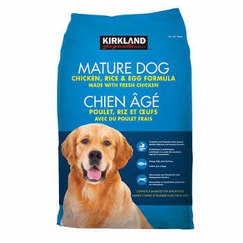 [ks-mature-adult-7-18-779829] Kirkland Signature Chicken, Rice and Egg Mature Dog Food 779829