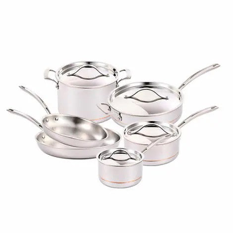 [ks-10pc-ss-5-ply-coo-1119338] Kirkland Signature 5-ply Clad Stainless Cookware Set, 10-Piece