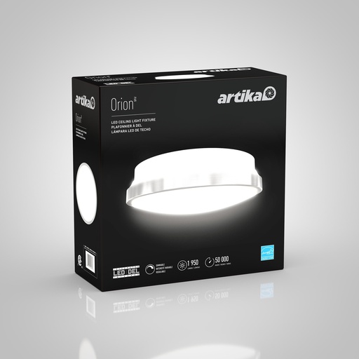 [artika-starraker] Artika Orion LED Ceiling Light Integrated Flush Mount Aluminum Finish