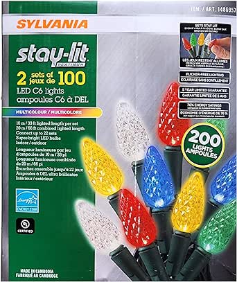 [sylvania-m8-led-whit-1487691] Sylvania - Stay-Lit LED C6 Outdoor/Indoor String Lights 1487691