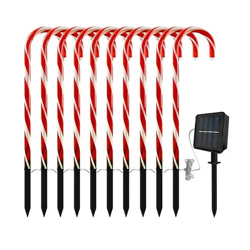 [candy-cane-pathway-1601438] Candy Cane Outdoor Solar Landscape Lights 21in Lighted Christmas
