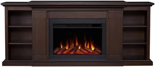 [real-flame-winterest-media-electric-fireplace] Real Flame Winterset 187.9 cm Media Console Electric Fireplace, Dark Walnut