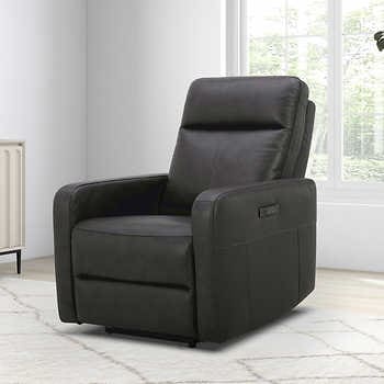 [tgl-zg-pwr-recliner-1695665] Gilman Creek Dark Grey Top-grain Leather Power Recliner