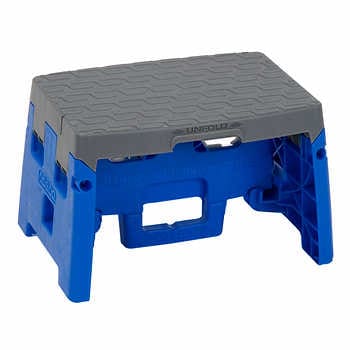 [1-step-stool] Cosco 1-Step Plastic Folding Step Stool Blue/Grey