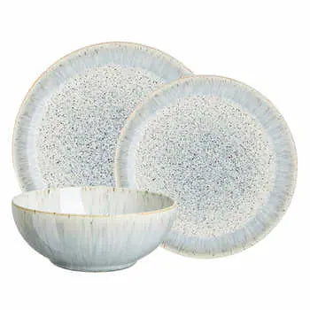 [denby-halo-speckle-stoneware] Denby Halo Speckle Stoneware Dinnerware Set, 12-piece